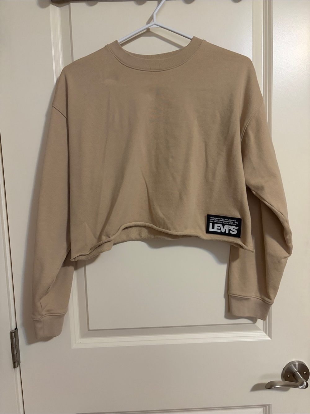 Levi's Cropped Sweatshirt in Tan